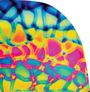 4 inch X 4 inch Dichroic Cool Lava On Thin Clear Glass - 90 Coe