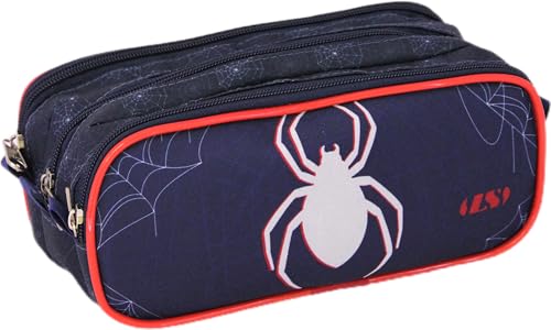 Estojo Triplo Masculino Infantil Ls Bolsasaranha Vermelho E Azul
