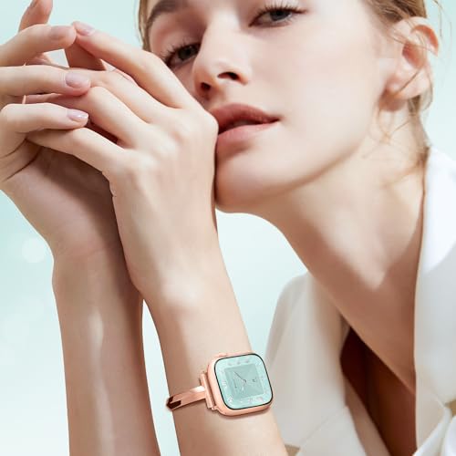 Image of Missair Thin Band Compatible with Apple Watch 38mm 40mm 41mm 42mm 44mm 45mm 46mm 49mm for Women, Slim Bracelet Designer Dressy Stainless Steel Metal Strap for iWatch Series 11 10 9 8 7 6 5 4 SE Ultra