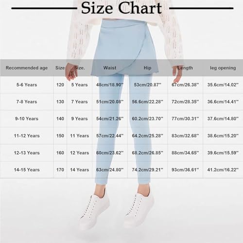Girls Leggings with Skirt Elastic Waist Pleated Tennies Skirted Leggings Workout Active Yoga Golf Skorts Size 10-123