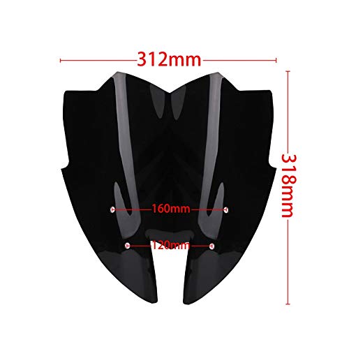Pare-Brise Double Bulle Moto Pour Z800 / Zr800 2013-2015 - Protection Vent Et Débris