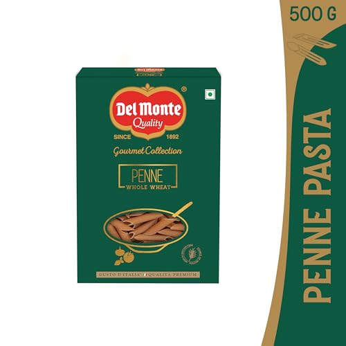Image of Del Monte Whole Wheat Penne Pasta, 500g | 100% Whole Wheat | Healthy Pasta - No Maida | Gourmet Pasta | High Protein & Fibre | 100% Vegetarian, 0% Cholesterol & Trans Fat