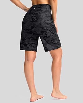 G Gradual Women's 9" Long Swim Board Shorts with Pockets High Waisted Knee Length Beach Swimming Shorts for Women with Liner