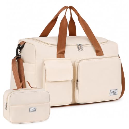 Image of FIORETTO Women's Gym Duffle Bag with Shoes Compartment, 30L Capacity, Ideal for Travel, Gym, Sports, Duffel, Weekender