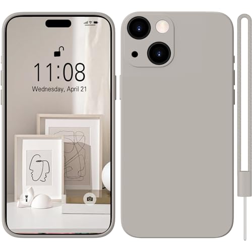 HGH for iPhone 15 Silicone Case with 1 Lanyard,for iPhone 15 Case Slim All-Around Protect with Microfiber Lining Scratch Resistant Phone Case for iPhone 15 6.1 Inch