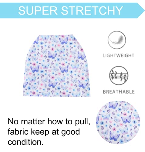 Baby Car Seat Covers Canopy Cover, Stretchy Car Seat Covers For Babies, Soft Jersey Nursing Breastfeeding Cover, Multi-Use Cover Infant Carseat Canopy, Baby Boys & Girls Shower Gifts (Butterfly) #TOP2