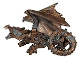 Diese brüllende Steampunk-Drachen-Figur ist ca. 11,4 cm hoch, 19,1 cm lang und 10,2 cm tief. Es wiegt etwa 0,5 kg.