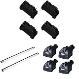 thule rapid system 753 4-teiliger dachträger-fußsatz One-Key-System Thule 4007 Montage-Kit + Thule 753 Fixpunktfußsatz + Thule 961100 WingBar 961 Dachtraverse Rapid System