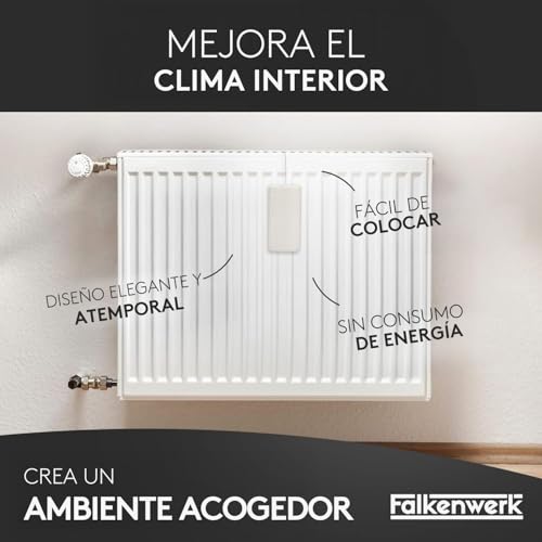 Miniatura 2 de Falkenwerk Humidificador De Cerámica Para Radiador 3 Unidades - Universal Con Gancho Flexible - Sostenible Apto Para Todos Los Calentadores Blanco