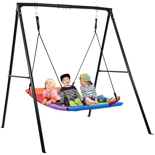 Trekassy 60" Platform Sauce Swing with Stand, 440LBS Heavy Duty A-Frame