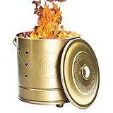 Outdoor Abfallverbrennung | Tragbarer sicherer Käfig aus Edelstahl | mit Deckel, Feuerhaken und Papierbrenner | Für Gartenabfälle, Holz, Müll, , , Jar