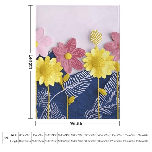 Couverture en flanelle douce jeté de lit imprimé fleurs pour camping - 3