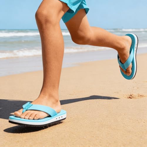 KVbabby Kids Comfortable Flip Flops,Blue,2 Big Kid