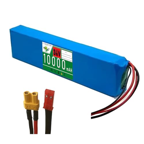 WILLQ 36V リチウム電池パック 10000mAh 電動スクーター用バッテリー 10Ah 交換用 PVC Ebike パワーバッテリー BMS 付き 0-350W 自転車モーター改造キット,Xt30+jstの商品画像（Amazon）