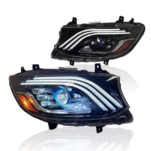 JYCNVKTP Conjunto Luz Antiniebla Delantera para Benz para Sprinter 2019-faro Delantero Blanco Accesorios Faros LED Coche Faros súper Brillantes(LHD)