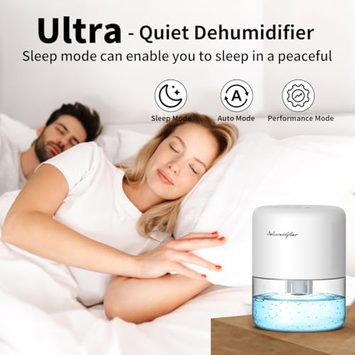 Image of Dehumidifier for Home Small Quiet Dehumidifiers for 44OZ Water Tank Auto Defrost and Shutoff 10 Colors Light 4 Timer Options 3 Modes Portable Dehumidifiers for Bedroom Bathroom Closet RV