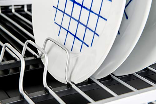 Foto von FLUXC® Geschirrhalter Abtropfständer Abtropfbehälter Abtropfgestell für Küche schwarz Utensilienhalter Besteckkorb Küchen Organizer Geschirr spülbecken besteck trockner