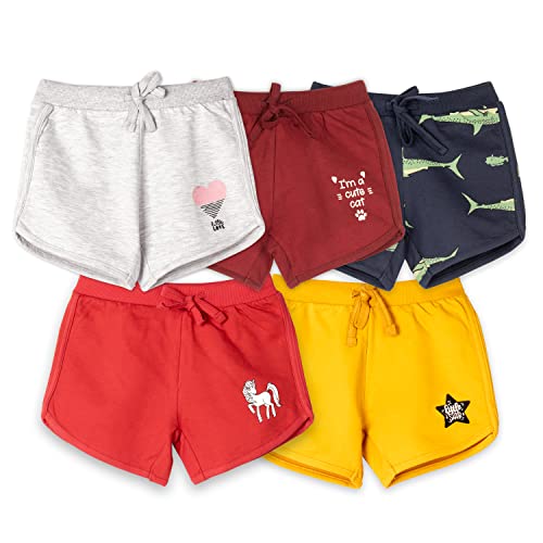 Image of Real Basics Premium Multicolour Cotton Shorts for Girls (Pack of 5)
