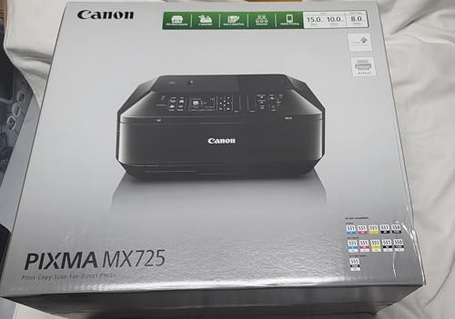 Canon Pixma MX725 All-in-One Multifunktionsgerät (Drucker, Scanner, Kopierer und Fax, USB, WLAN, LAN, Apple AirPrint) schwarz