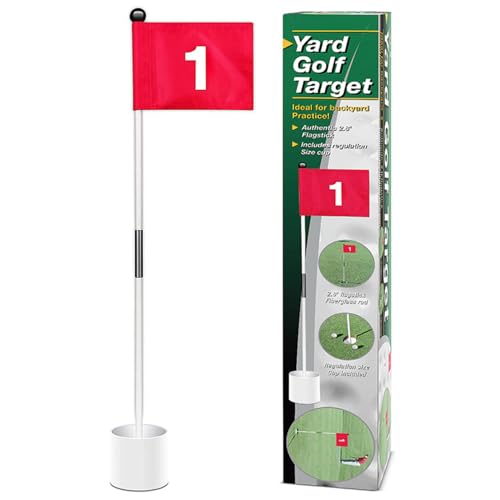 Agoky Professional Golf Hole Cup 4 Inch White Flag 87CM Outdoor Training Tool White Red One Size