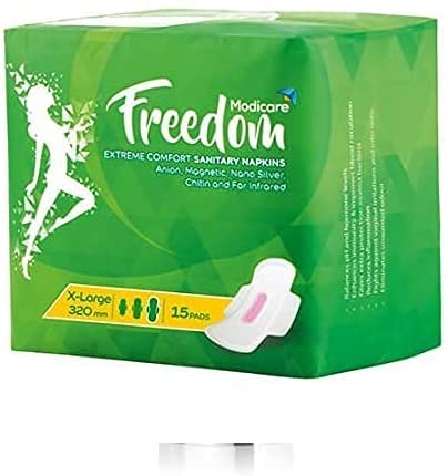 SANITARY Modicare Freedom Comfort Sanitary Napkin X-Large 320 mm (15 Pads) PACK OF 3 - Image 2