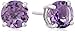 Sterling Silver Round Amethyst Earrings
