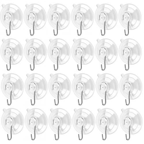 Jinlaili 24 Pezzi Ganci Ventosa, 45 mm Ganci da