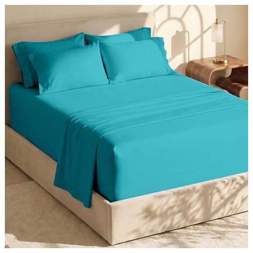 Hearth & Harbor Extra Deep Pocket Queen Sheets, Fits up to 21 inches Depth - Soft Bed Sheets for Queen Size Bed - 6 Piece Queen Size Sheets - Teal Sheets, Luxury Bedding Sheets & Pillowcases