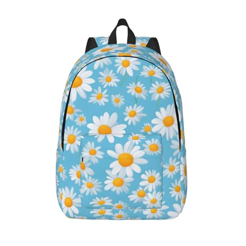 Mochila para laptop con margaritas para mujer de gran capacidad