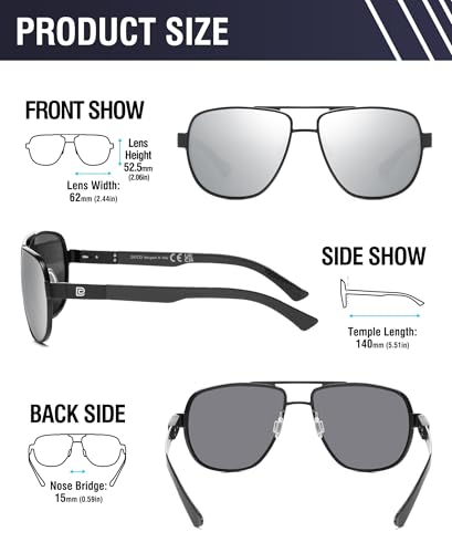 Image of DUCO Aviator Sunglasses for Men Women Carbon Fiber Polarized Sunglasses Men UV Protection for Driving Golf Fishing 3051