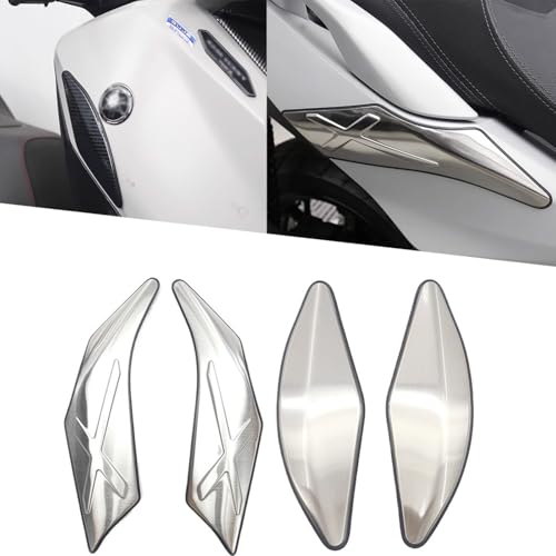 FOR XMAX300 XMAX 300 xmax300 2023 2024 2025 �I�[�g�o�C�̃X�e�����X�X�`�[���t�����g�̗����ɏ��h�~�����X�e�b�J�[ �X�|�C���[�E�E�B���O (�V���o�[,A)
