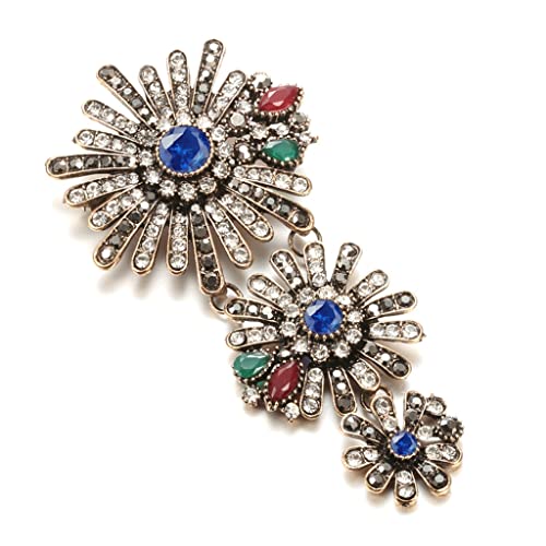 Broche en cristal pour femme : l'élégance ethnique or antique pour sublimer votre hijab