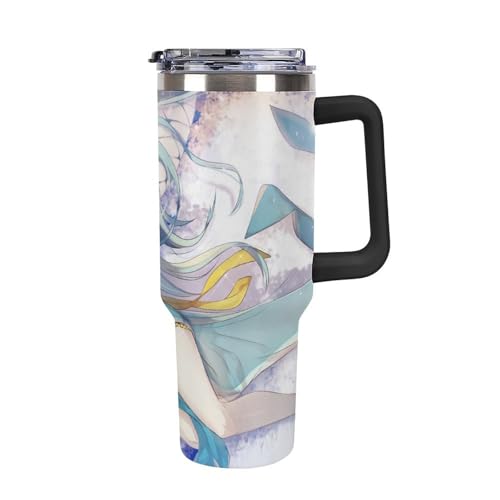 タンブラー 清姫 FGO 水筒 40OZ 真空断熱 保温保冷 ステンレスマグボトル 結露しない ストロー付き/直飲み可能 洗いやすい ハンドル付き 車内用 アウトドア キャンプ 大容量