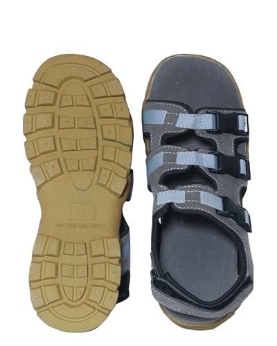 Image of Men's Suede Sports Sandals | Adjustable Strap Design | Lightweight Airmix Sole | Comfortable Sandals | Anti-Slip Casual Footwear | Grey-8
