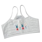 Culote Encaje Mujer Sujetadores de malla doble en la espalda para niñas Sujetadores deportivos para niñas adolescentes Sujetadores cómodos suaves de color sólido Bragas Bikini (Light Gray, 6-15 Years)