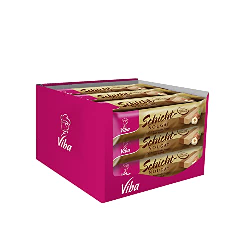 40er Sparpack Viba Schicht-Nougat (40 x 40 g) Nougat hell-dunkel fein & zartschmelzend Nougatriegel Schokoriegel