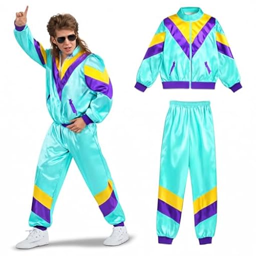 Disfraz retro de los años 80 y 90, con botón de baño, para hombre y mujer, para carnaval y carnaval, chándal (azul, L/XL) | Ya disponible en tu tienda friki favorita! En mundofriki.es! Disfraz retro de los años 80 y 90, con botón de baño, para hombre y mujer, para carnaval y carnaval, chándal (azul, L/XL) | Ya disponible en tu tienda friki favorita! En mundofriki.es!