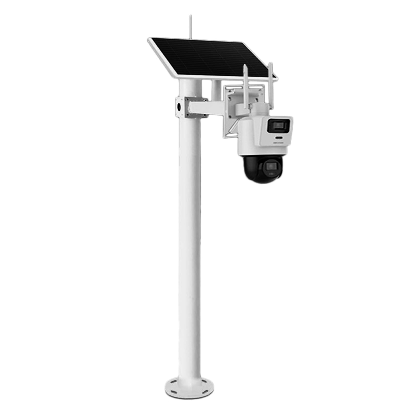 üBerwachungskamera halterung Außenkamera mit Solarpanel-Masthalterung, 2–6 m langer, verzinkter Stahl-Überwachungsmast, wetterfester CCTV-Pfosten für Landwirtschaft(Single,Height 4.5m/14.8 ft)