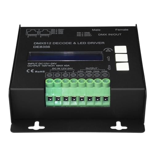 Décodeur DMX 12V 24V 4ch RGBW DMX512 DE8356 haute performance