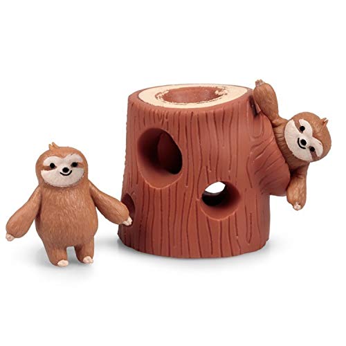 Faultier Stressball - Faultiere im Baumstamm Antistressball Knautschball Faultierfamilie Knetball