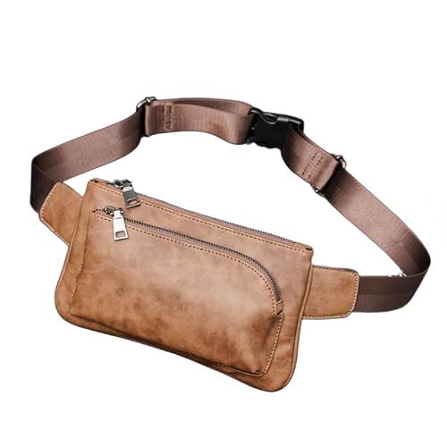 Men's Leather Sling Bag,Chest Shoulder Backpack, Water waterproof Crossbody Bag