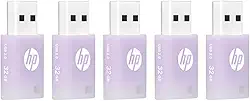 Pen Drive HP 32GB v168 USB 2.0 Lilac Breeze – Armazenamento portátil confiável para armazenar, transferir e proteger dados importantes, pacote com 5