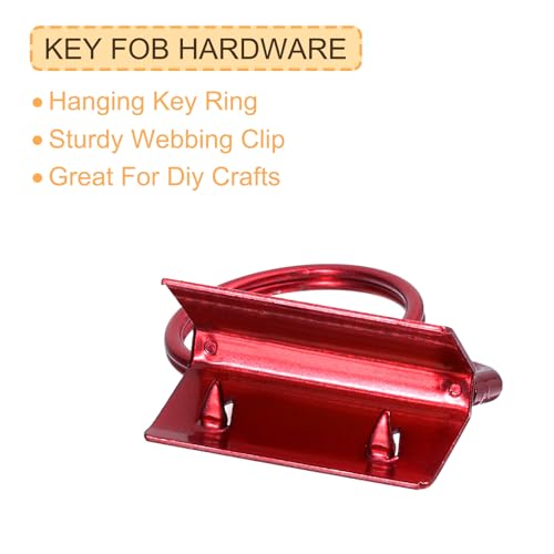 uxcell 20Pcs 25mm/ 1-inch Key Fob Hardware with Keychain Ring for Bag Webbing Wristlets Lanyards, Wine Red - Image 4