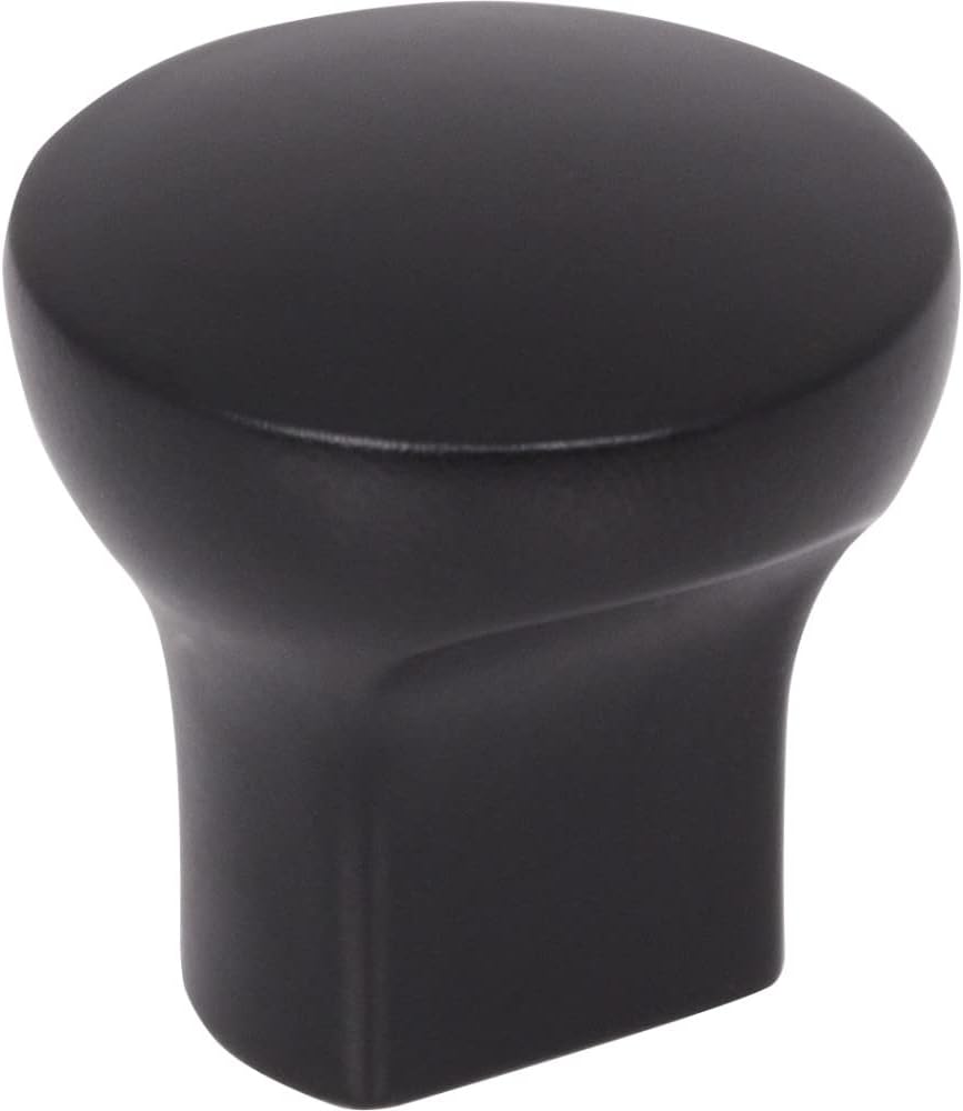 Elements 1" Diameter Matte Black Round Brenton Cabinet Knob