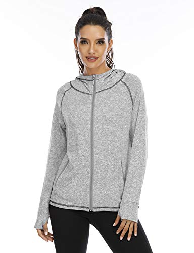 image for Koscacy Workout Jackets for Women Full Zip ,Lightweight Hoodies Ladies