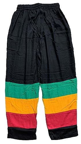 Nayt Men's Striped Rasta Long Pant Black Red Yellow Green2
