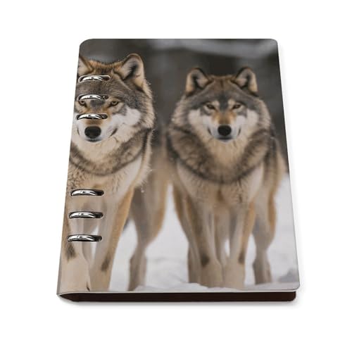 Cuaderno A5 de hojas sueltas con 6 anillas y carpeta de piel sintética