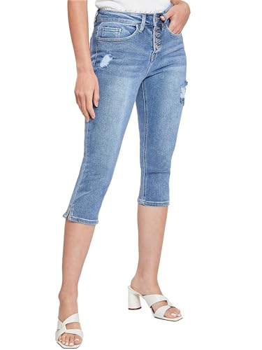 Royalty For Me Womens Women's Vintage High Rise Capri Jeans2
