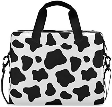 Cow Leopard Print Laptop Bag Sleeve Case for Women Men Animals Pattern Briefcase Tablet Messenger Shoulder Bag with Strap Notebook Computer Case 14 15.6 16 Inch for Kids Girls Business