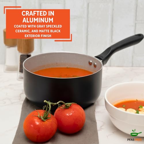 image for IMUSA 2.0 Qt PFAS Free Ceramic Nonstick Saucepan, Small Pot for Sauces